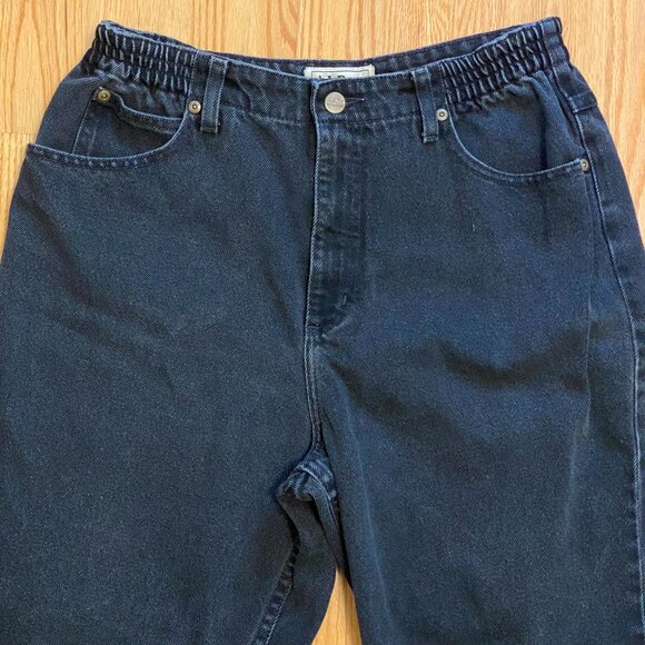 Vintage 100% cotton L.L. Bean mom jeans high waisted elastic sides - Picture 2 of 5